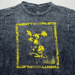 Twenty One Pilots band trench yellow flower size M gray tee shirt